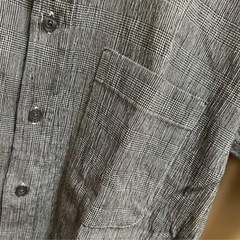 Adam&Eve アダムアンドイヴ 半袖シャツ　L グレーチェック柄の画像