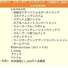 【終了しました。】ウィンターシーズン到来 サロモンの「CONNECT GEAR BAG」の画像