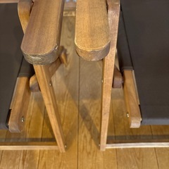 ニトリ 木製ディレクターチェア 2脚セット 折りたたみ可 ナチュラルブラウンの画像