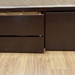 dinos収納付きダブルベッド&スプリングマットレスの画像