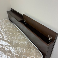 dinos収納付きダブルベッド&スプリングマットレスの画像