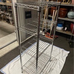 4段　スチールラック　メタルラック　便利　棚　収納　キャスター無し　W600×D360×H1240　ポール径25㎜　中古　④の画像