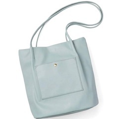 フェリシモ　軽量やわらかショルダートート　水色　ブルーの画像
