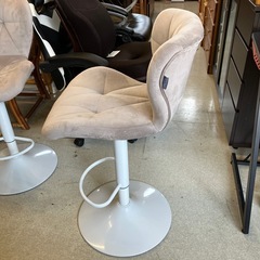 A2510-375　PANNA カジュアルチェア② カウンター バー チェア 回転 背もたれ付き スモーキーグレージュ 中古美品の画像