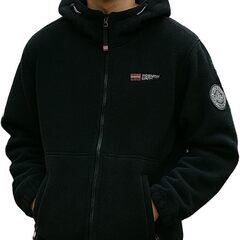 amatsu フリースジャケット（フードあり・Mサイズ・ブラック）未使用品の画像