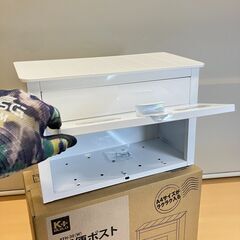 コメリ スチール郵便ポスト KFH-30（白）未使用の画像