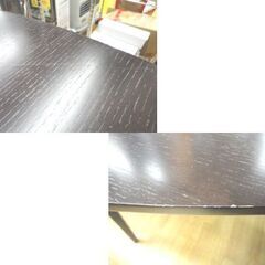 現状特価品！ おにぎり型ダイニングセット 3人掛け 幅100cm 三角形テーブル イス×3脚 天然木 ダークブラウン×ブラック 合皮 札幌 西岡店の画像