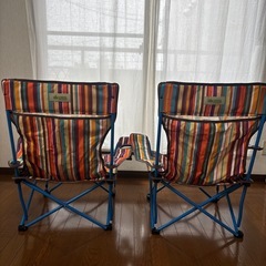 LOGOS ロゴス ヒーリングチェア プラス オレンジストライプ  2脚セット
の画像