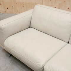 ≪zyt2516ジ≫ Domicil/ドミシール 2人掛けソファ 本革張り 幅210cm デザイナーズ家具/ブランド家具/3人掛け/中古家具/宮城県仙台市 71016-02の画像
