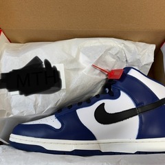 NIKE WMNS DUNK HIGH DEEP ROYAL BLUE/BLACK-WHITE-SAIL 29cm の画像