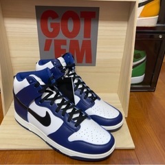 NIKE WMNS DUNK HIGH DEEP ROYAL BLUE/BLACK-WHITE-SAIL 29cm の画像