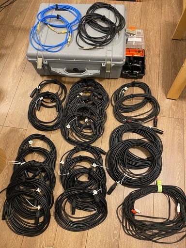 音響ケーブルまとめて マイクケーブル ペリカンケース付き