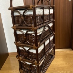 藤チェスト　4段引出しの画像