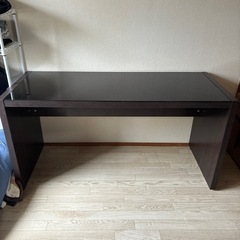 天板ガラス面デスク、可動式サイドテーブルセットの画像