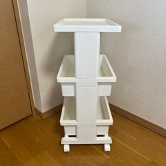 【美品】テーブルワゴン 3段　ホワイトの画像