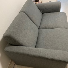 ニトリソファ　2人掛けグレーの画像