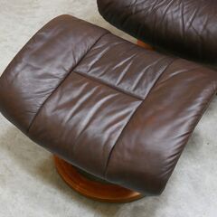 ≪zyt2517ジ≫ EKORNES/エコーネス ストレスレス パーソナルチェア オットマン付属 現状品 ダークブラウン系/1人掛け/中古家具/宮城県仙台市 71016-04の画像