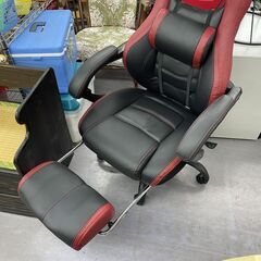 YAMAZEN eスタイルチェア ESC-896 リクライニングチェア フットレスト付き ブラック×レッド メッシュ 札幌市手稲区の画像