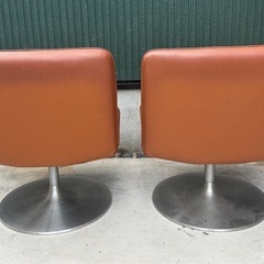 合成皮 チェア 椅子 ②脚セット🪑イス《ダメージ有り》　の画像