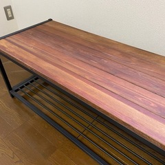 テレビボード（テレビ台）：ウッド（木目）、アイアンの画像