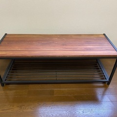 テレビボード（テレビ台）：ウッド（木目）、アイアンの画像