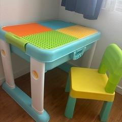 子供用机　ブロック机　中古の画像