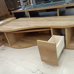 リユースのサカイ栃木店★ジモティ割あり★ アイクラフト TV台 ベージュ木目 W120×D60×H32.5 クリーニング済み TC11306の画像