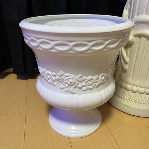 ロココ 植木鉢 傘立て 小物入れ インテリア 姫系 花台 陶器 白家具