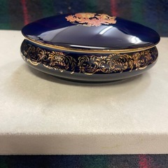 リモージュ Castel 紺色 小物入れ 金彩 フランス製の画像