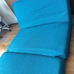 美品】2人掛け３way 座椅子　ローソファベッド 日本製  14段階角度調整 折りたたみの画像