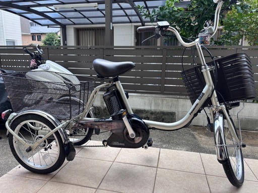 パナソニック 電動アシスト三輪車 ビビライフ BE-ELR833T バッテリー充電器付き 前後カゴ付き