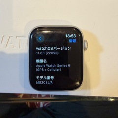 Apple Watch series6 44mm セルラー　シルバーの画像