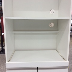 【早い者勝ち】キッチンボード  レンジボード 食器棚 カップボード 組立家具 幅60cm：ホワイトの画像