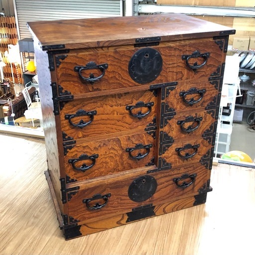 時代箪笥 和箪笥 小ぶり 小引出し 金具 整理箪笥 収納