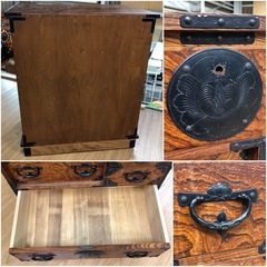 時代箪笥 和箪笥 小ぶり 小引出し 金具 整理箪笥 収納の画像