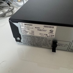 SHARP　ブルーレイディスクレコーダーの画像