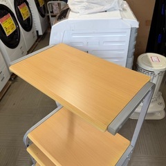 【美品‼️】ロータイプ♪ 60cm幅パソコンデスク キャスター付き パソコンラック FAX プリンター 木目調ナチュラルブラウン♪の画像