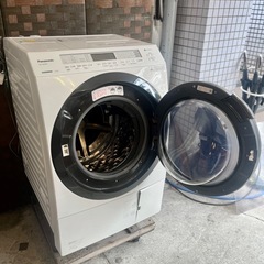 NA-VX800BR 21年製　パナソニック Panasonic ドラム式 洗濯乾燥機 洗濯機 乾燥機 ナノイーX ヒートポンプ式 温水泡洗浄 スマホ連携 洗濯11kg 乾燥6kg 家電 中古家電 右開き Panasonic NA-VX800BR drum washer dryer heat pump nanoe-X smart laundry washer 11kg 6kg right-open washing machine reuse recycleの画像