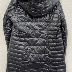 M【中古品】ARBORETNE　リバーシブル リス 毛皮 ダウンコート ロングコート レディース 黒 M~L 2way アウターの画像