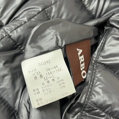 M【中古品】ARBORETNE　リバーシブル リス 毛皮 ダウンコート ロングコート レディース 黒 M~L 2way アウターの画像