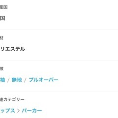 新品タグ付きパーカーの画像