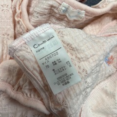 ピンク 花柄ロンパース＆カーディガンセット　70cmの画像