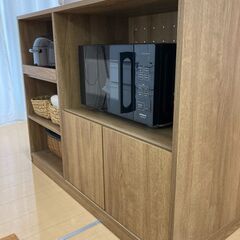 【美品】キッチンカウンター木目調：LOWYAの画像