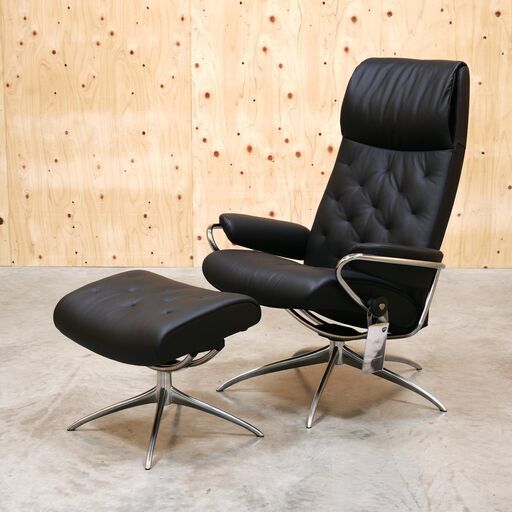【ヤ取終了11/1】≪yt2085ジ≫ 美品 EKORNES/エコーネス ストレスレス パーソナルチェア オットマン付属 メトロスター? 1人掛けソファ/中古家具/宮城県仙台市 71016-13