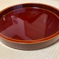 飛騨の漆器　春慶塗り　丸型盆の画像