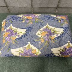 敷布団 青 花柄 ① 幅97cm×奥行190cm×厚さ4cmの画像