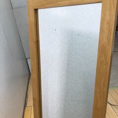  ナチュラル 木製フレーム スタンドミラー 全身鏡 姿見 北欧風 カフェ風 シンプルインテリア 木×鉄調家具と好相性 【糸島市内 送料無料】251026-5の画像