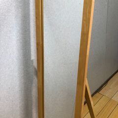  ナチュラル 木製フレーム スタンドミラー 全身鏡 姿見 北欧風 カフェ風 シンプルインテリア 木×鉄調家具と好相性 【糸島市内 送料無料】251026-5の画像