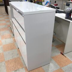 【ジャングルジャングル石川金沢店】  レンジ台 白/シルバー W120×D45×H100 クリーニング済み												の画像