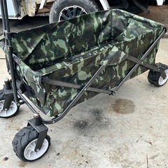 折り畳み　キャリーカート　自作のテーブル付き　大型タイヤの画像